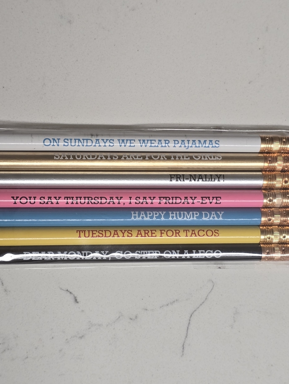 7 Fun Weekday Phrase Pencils Pack